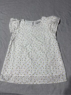 Hayden White Floral Dot Flutter Sleeve Tank Top